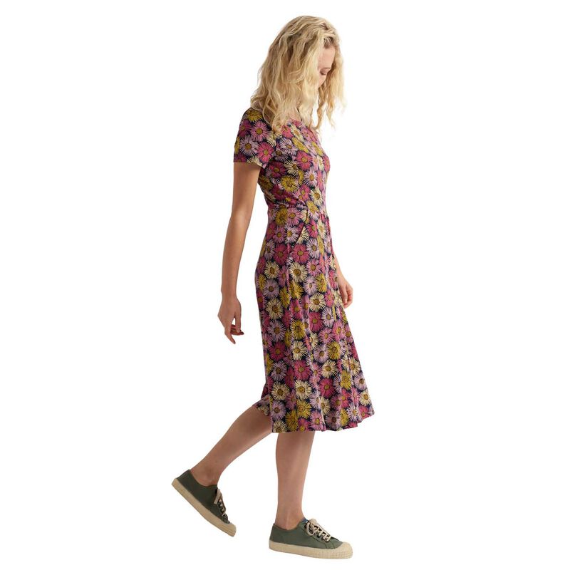 Seasalt Cornwall S/S April Dress - Painted Asters Maritime image number 0